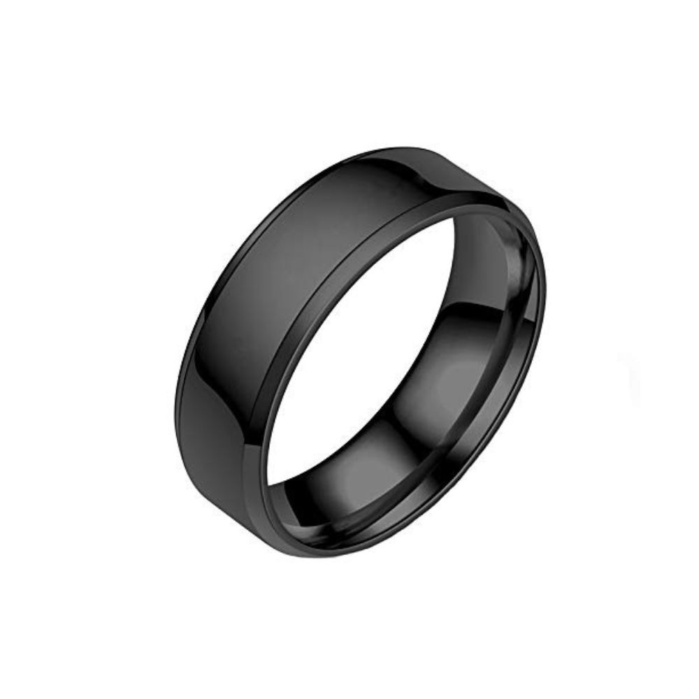Ring Men's Shine Rings Wedding Bands Ring for Men, Boy and women Grade 3016  Stainless Steel Jewelry Gift Comfort Fit (Pack of 1 - Black, Silver)