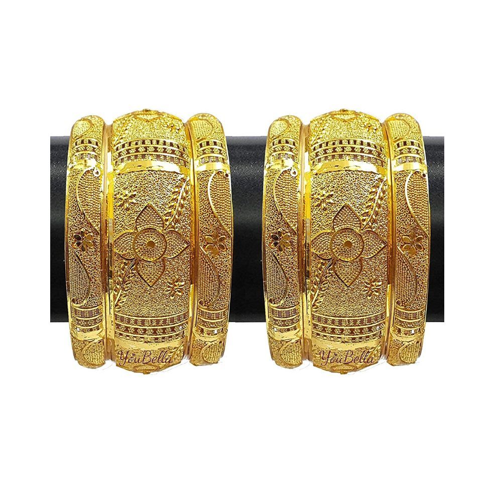 84% OFF on YouBella Fashion Jewellery Gold Plated Crystal Studded Bangle  Bracelet for Girls and Women on Amazon | PaisaWapas.com