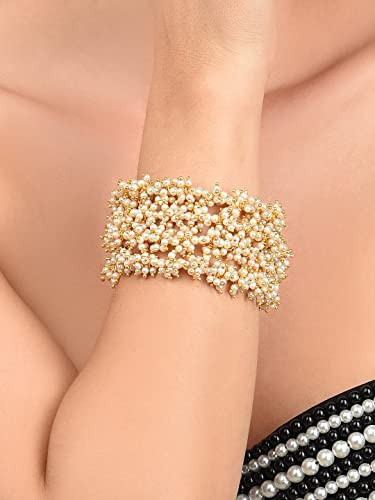 Buy Zaveri Pearls Gold Tone Contemporary Pearls Bracelet-ZPFK10316 online