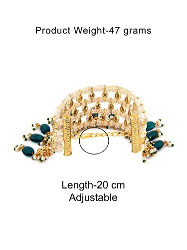 Buy Zaveri Pearls Gold Tone Kundan & Pearls Bridal Hand Harness (ZPFK9800)  Online