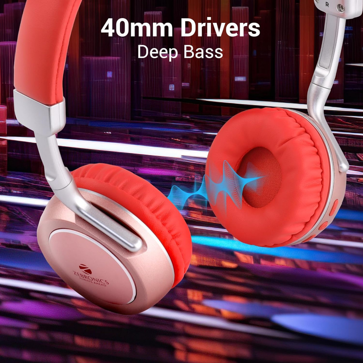 ZEBRONICS Zeb-Duke 2 Wireless Headphone Red