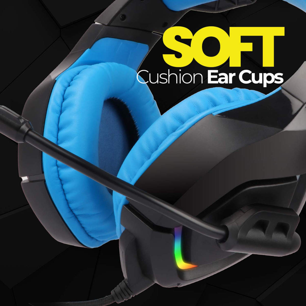 Zebronics Zeb-Rush Premium Wired Gaming On Ear Headphone with RGB LEDs Blue