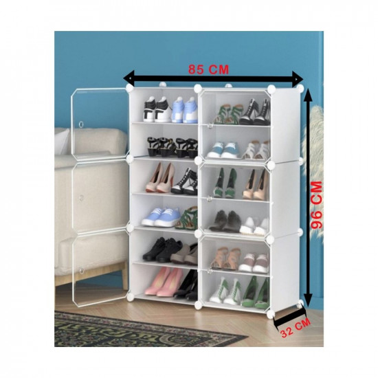 Multi-layer Plastic Foldable Shoes Storage Rack, Portable Rack For